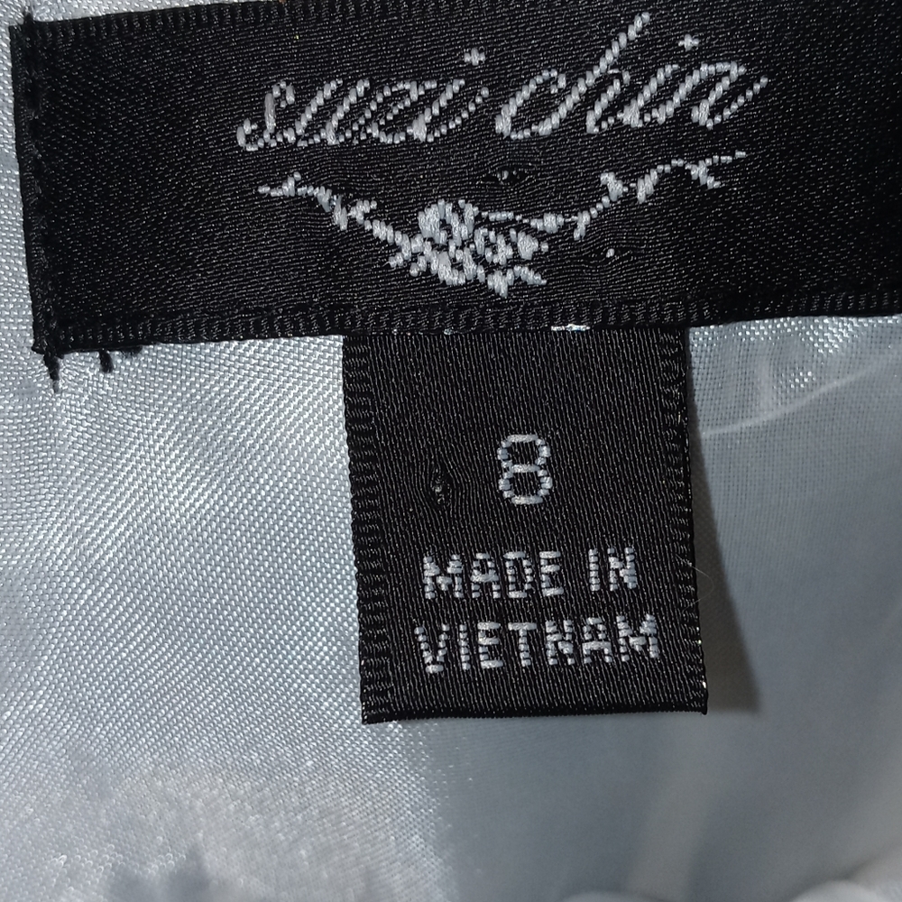 Suzi Chin Dress Sleeveless Size 8 Black White Abstract Flowers - Picture 3 of 14